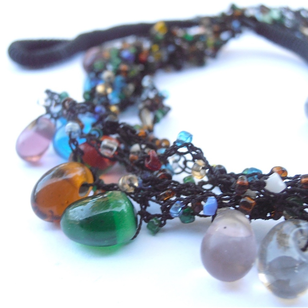 Multi Colored Multi Strand 19” Beaded Necklace - image 5